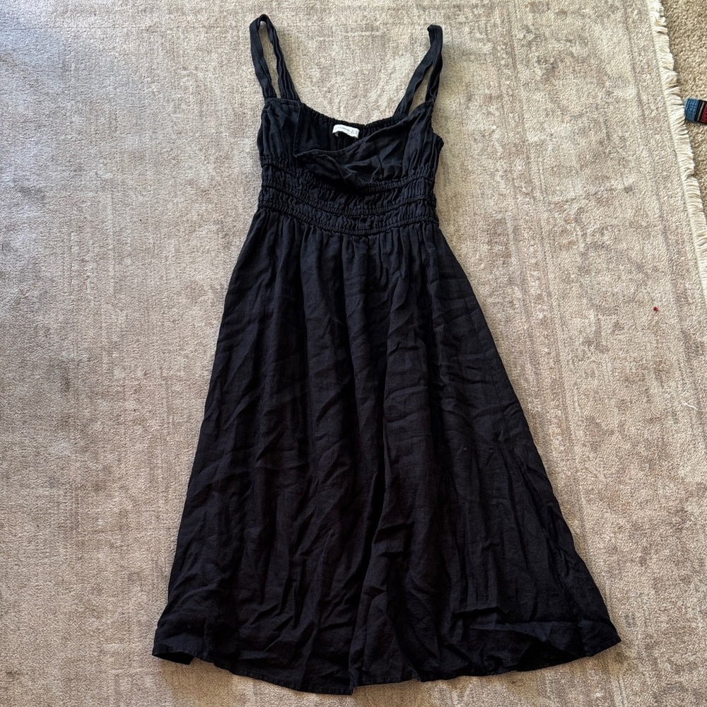 Faithfull the Brand Elegant Black Midi Dress